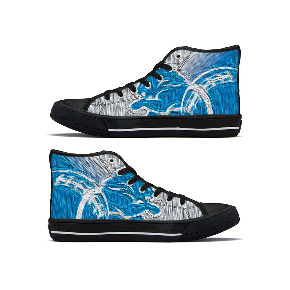 Women's Detroit Lions High Top Canvas Sneakers 002